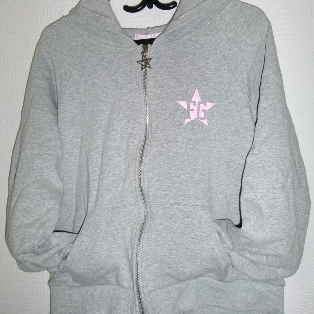 *NEW* Y2K Grey Fine Girl Zip-Up (Sweater)